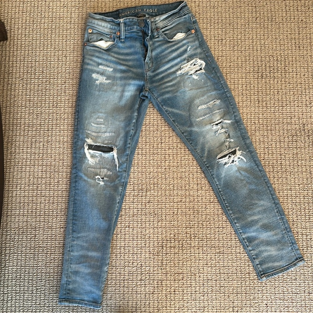 AE AirFlex+ Ultrasoft Patched Athletic Skinny Jean 28 x 28